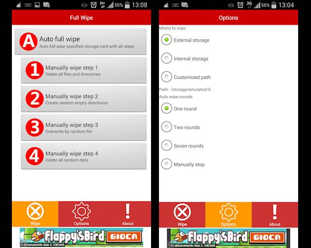 cancellare dati da android migliore app